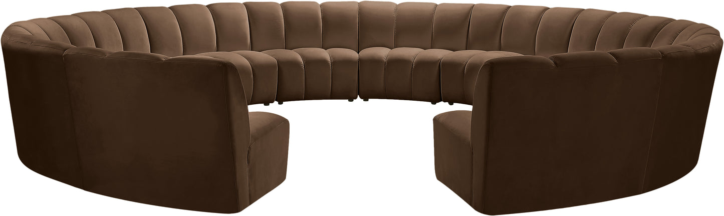 calvin brown velvet 12pc. modular sectional