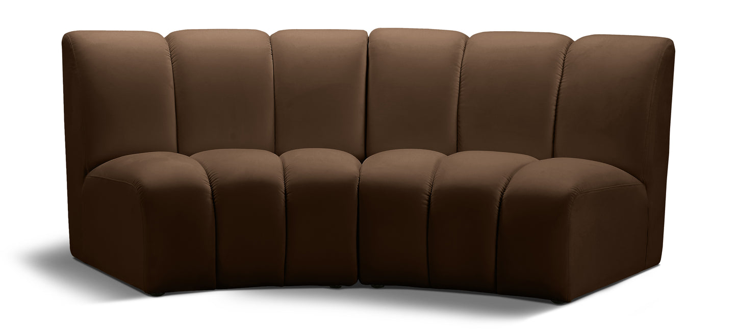 calvin brown velvet 2pc. modular sectional