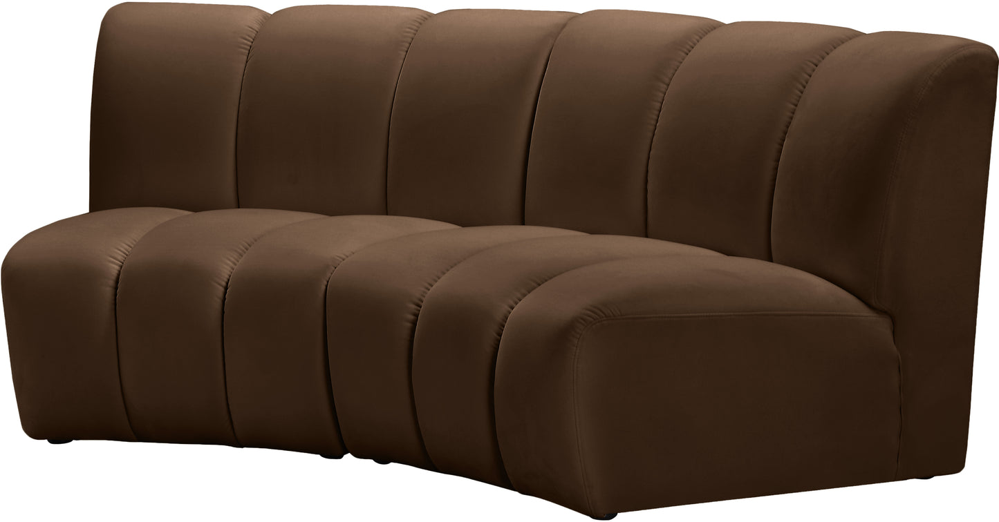 calvin brown velvet 2pc. modular sectional