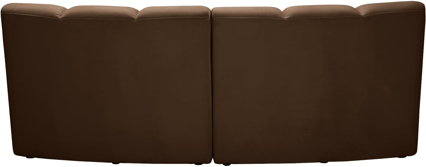 calvin brown velvet 2pc. modular sectional