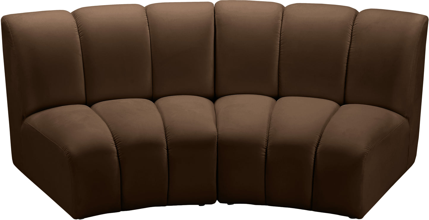 calvin brown velvet 2pc. modular sectional