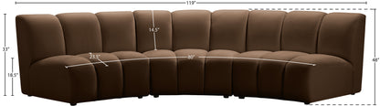 Calvin Brown Velvet 3pc. Modular Sectional