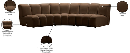 Calvin Brown Velvet 3pc. Modular Sectional