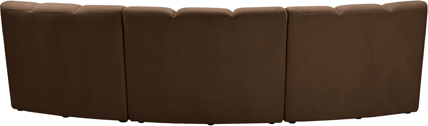 calvin brown velvet 3pc. modular sectional