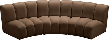 Calvin Brown Velvet 3pc. Modular Sectional