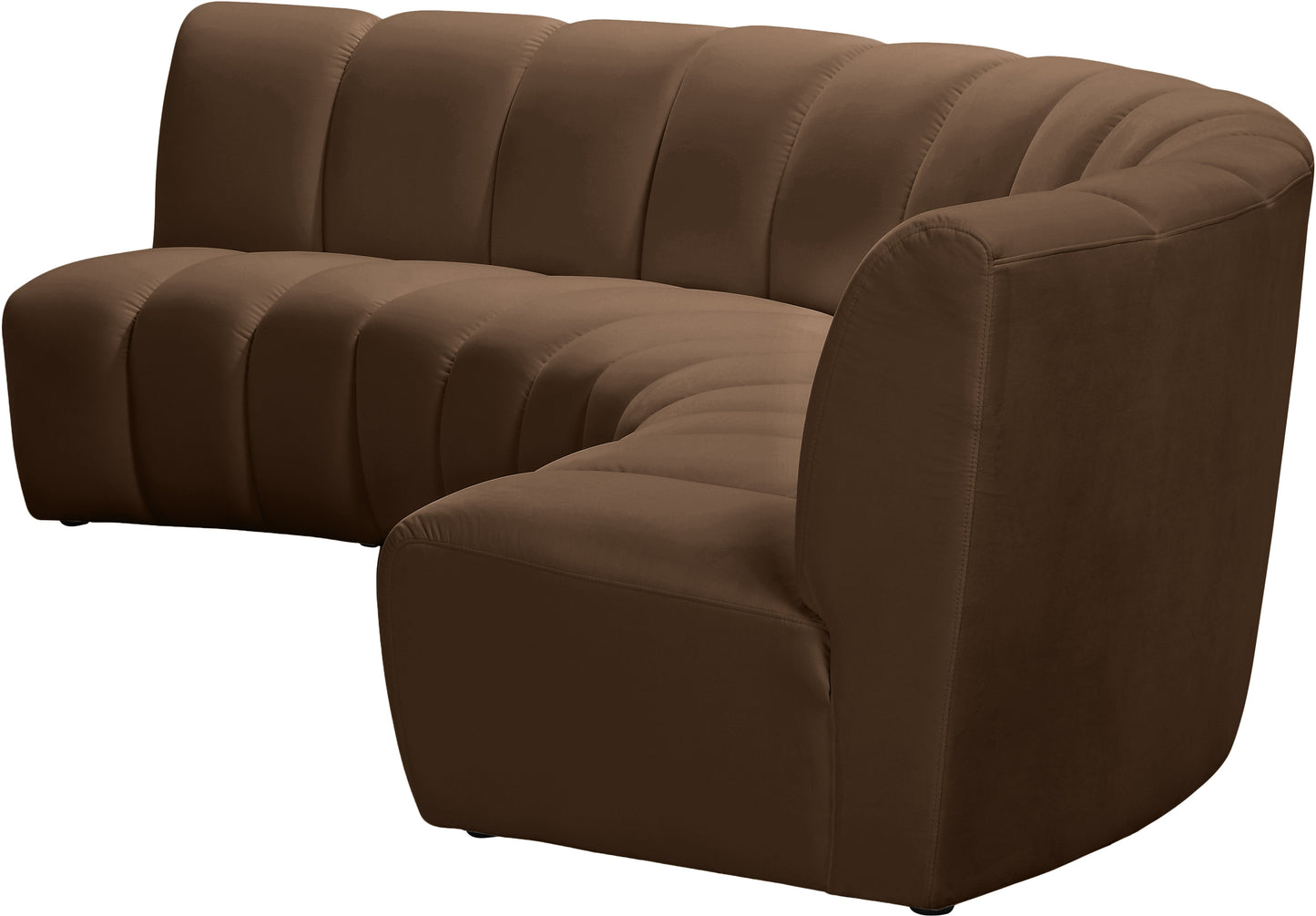 calvin brown velvet 3pc. modular sectional