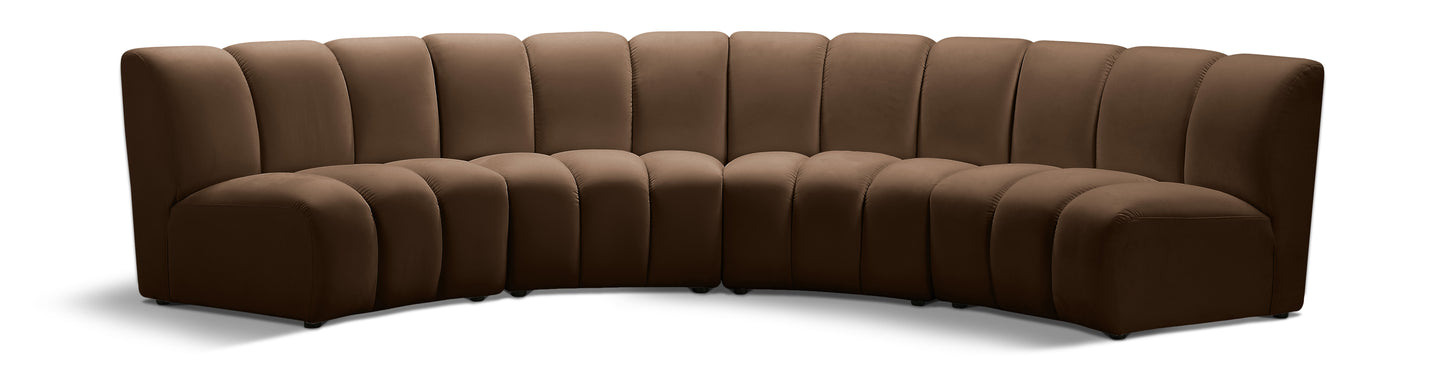 calvin brown velvet 4pc. modular sectional