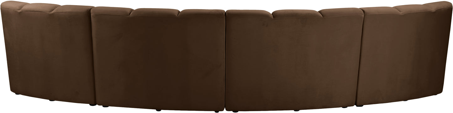 calvin brown velvet 4pc. modular sectional