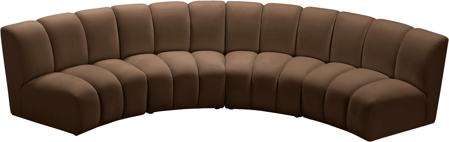 calvin brown velvet 4pc. modular sectional