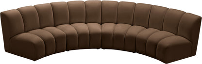 Calvin Brown Velvet 4pc. Modular Sectional