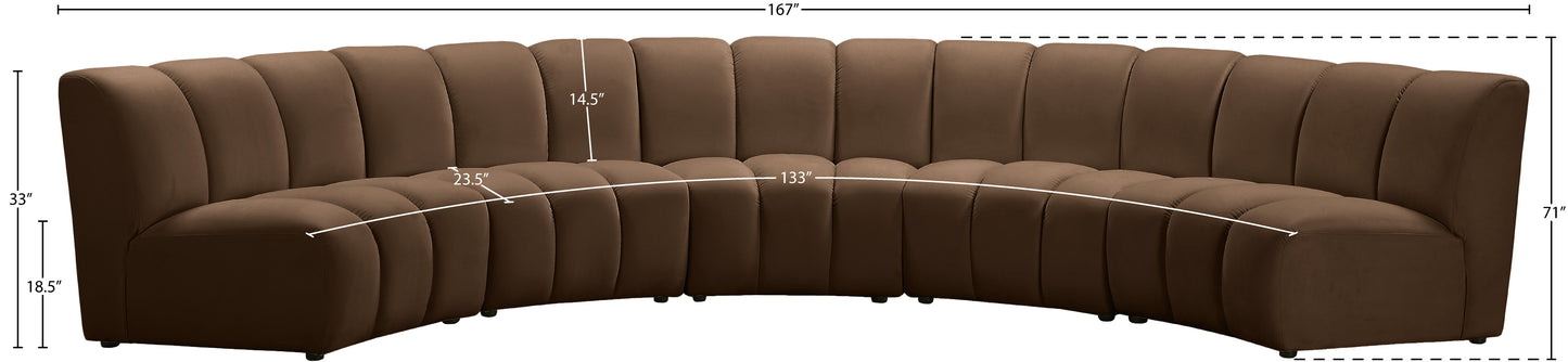 calvin brown velvet 5pc. modular sectional