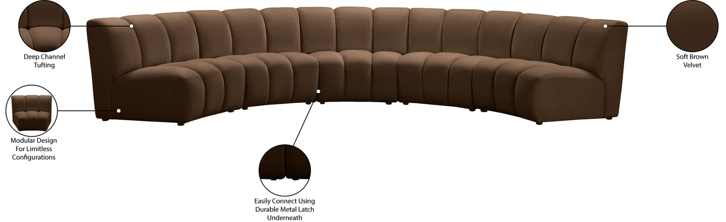 calvin brown velvet 5pc. modular sectional