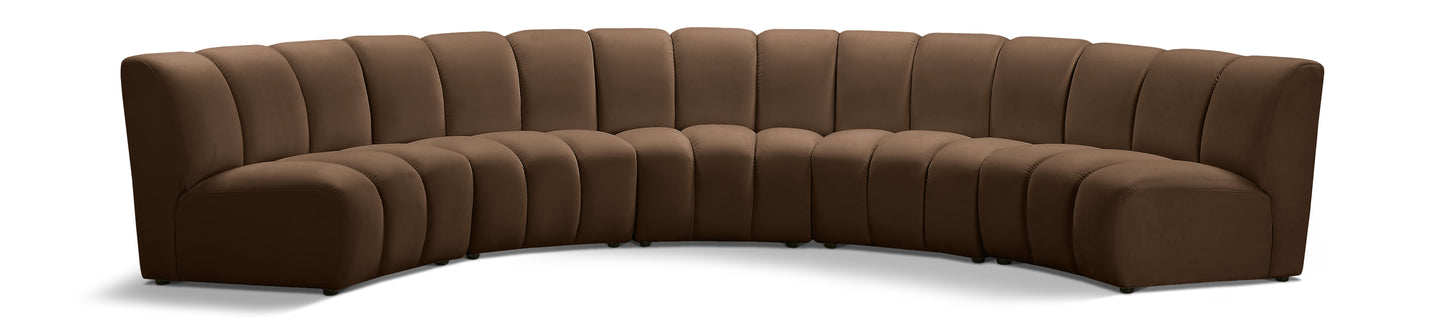 calvin brown velvet 5pc. modular sectional