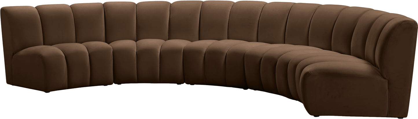 calvin brown velvet 5pc. modular sectional