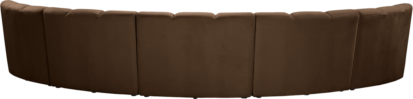 calvin brown velvet 5pc. modular sectional