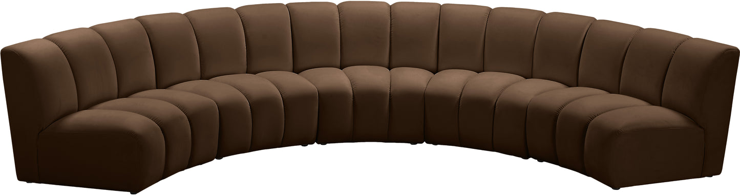 calvin brown velvet 5pc. modular sectional