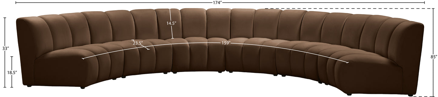 calvin brown velvet 6pc. modular sectional