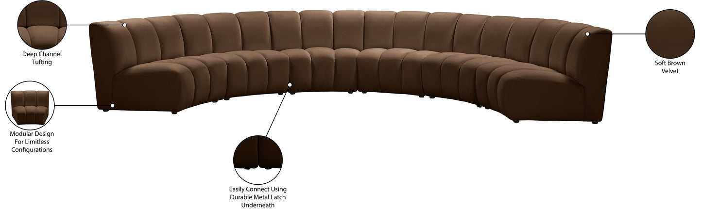 calvin brown velvet 6pc. modular sectional