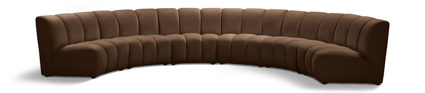 calvin brown velvet 6pc. modular sectional