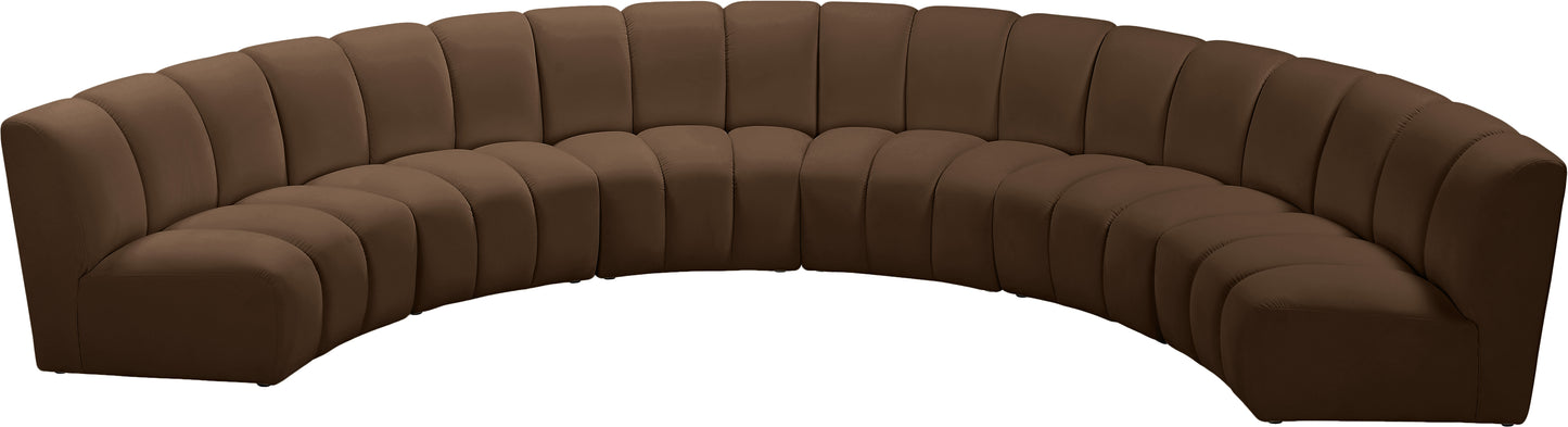 calvin brown velvet 6pc. modular sectional