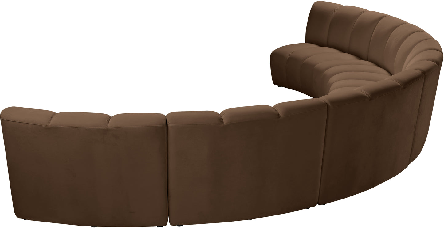 calvin brown velvet 6pc. modular sectional