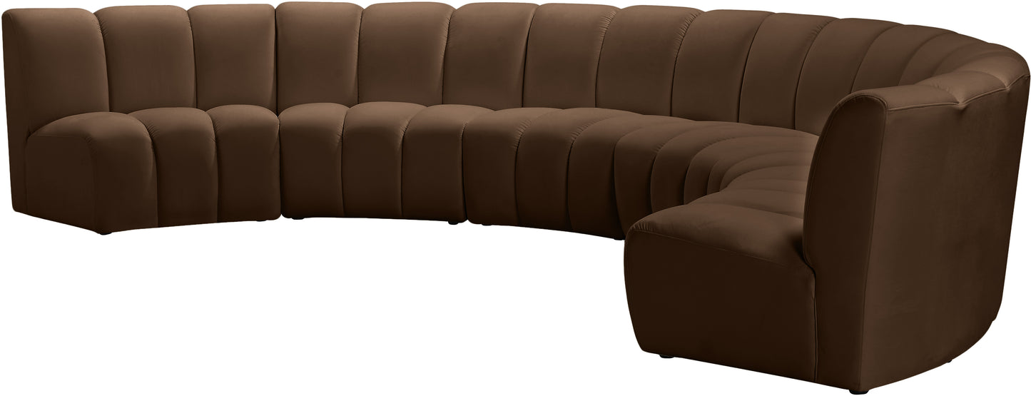 calvin brown velvet 6pc. modular sectional