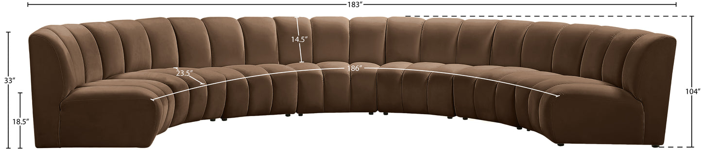 calvin brown velvet 7pc. modular sectional