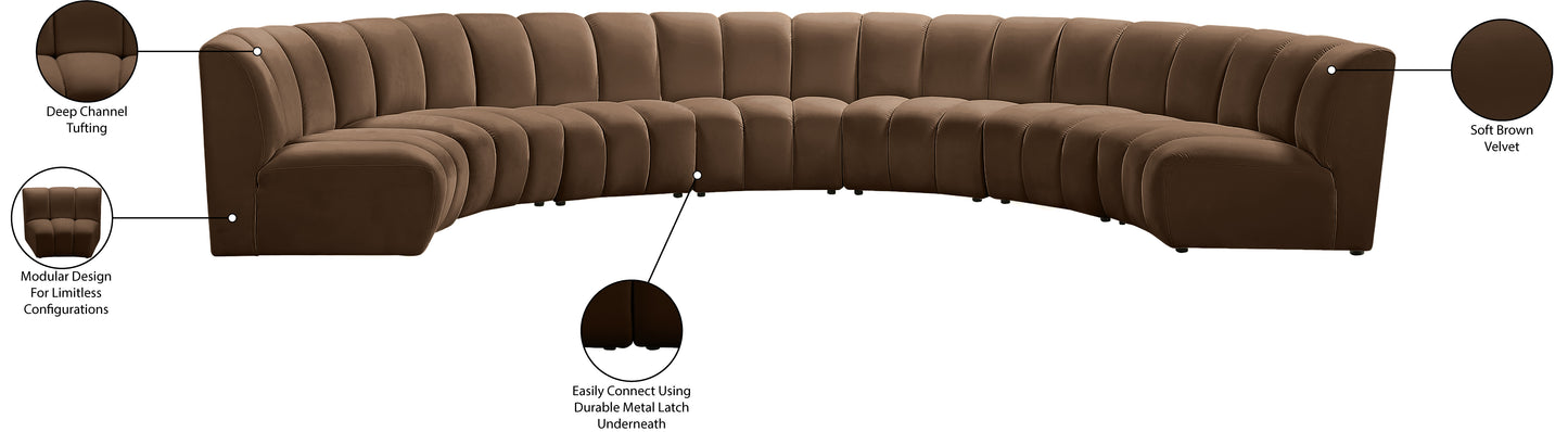 calvin brown velvet 7pc. modular sectional