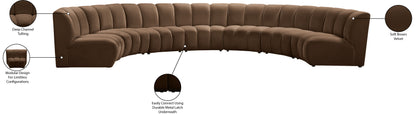 Calvin Brown Velvet 7pc. Modular Sectional