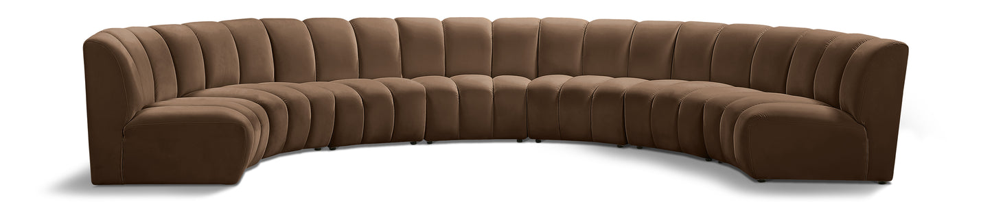 calvin brown velvet 7pc. modular sectional