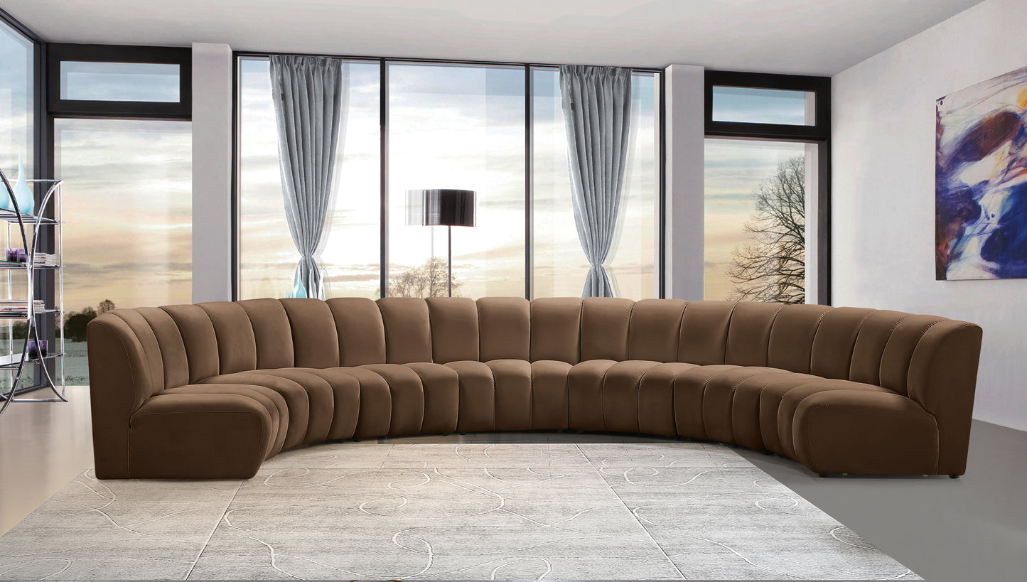 calvin brown velvet 7pc. modular sectional