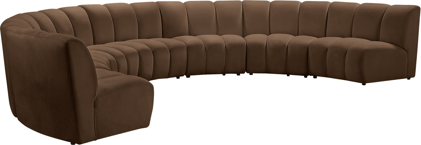 calvin brown velvet 7pc. modular sectional