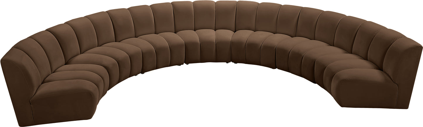 calvin brown velvet 7pc. modular sectional