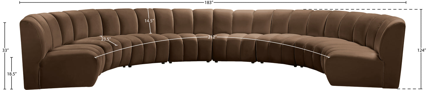 calvin brown velvet 8pc. modular sectional