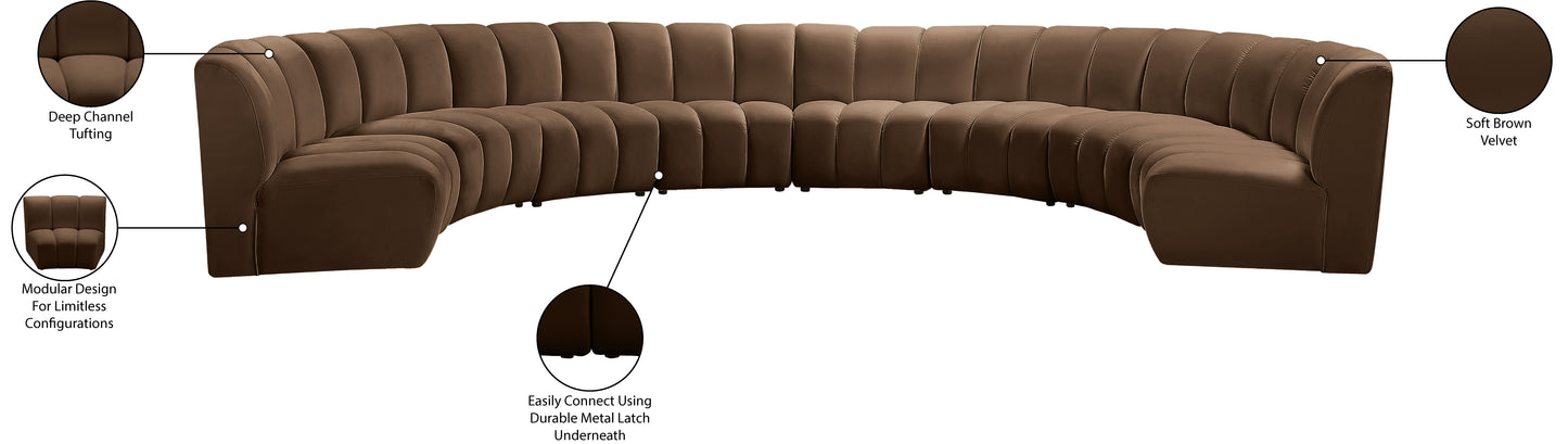 calvin brown velvet 8pc. modular sectional