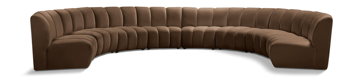 calvin brown velvet 8pc. modular sectional