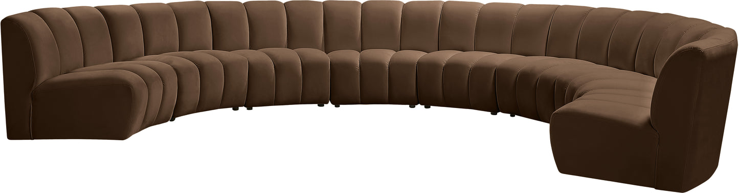 calvin brown velvet 8pc. modular sectional