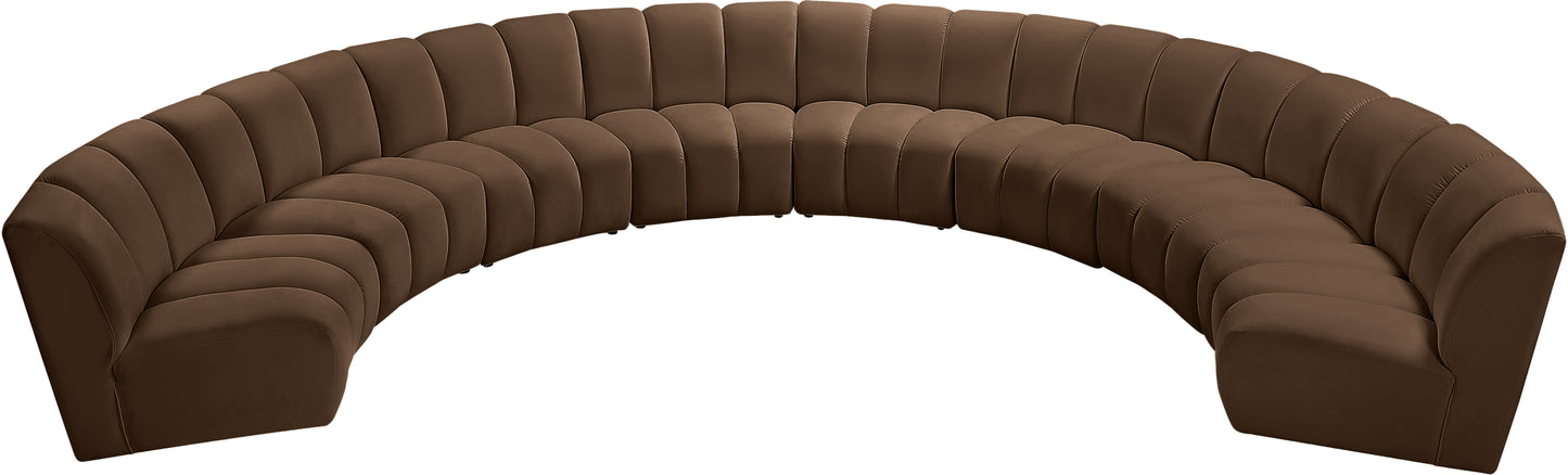 calvin brown velvet 8pc. modular sectional