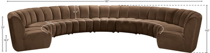 Calvin Brown Velvet 9pc. Modular Sectional