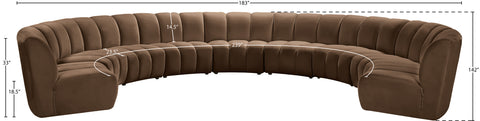 Calvin Brown Velvet 9pc. Modular Sectional