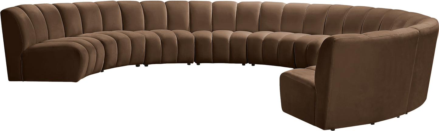 calvin brown velvet 9pc. modular sectional