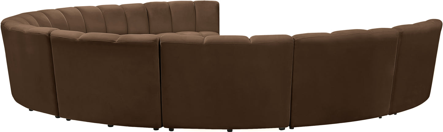 calvin brown velvet 9pc. modular sectional