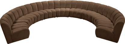 Calvin Brown Velvet 9pc. Modular Sectional