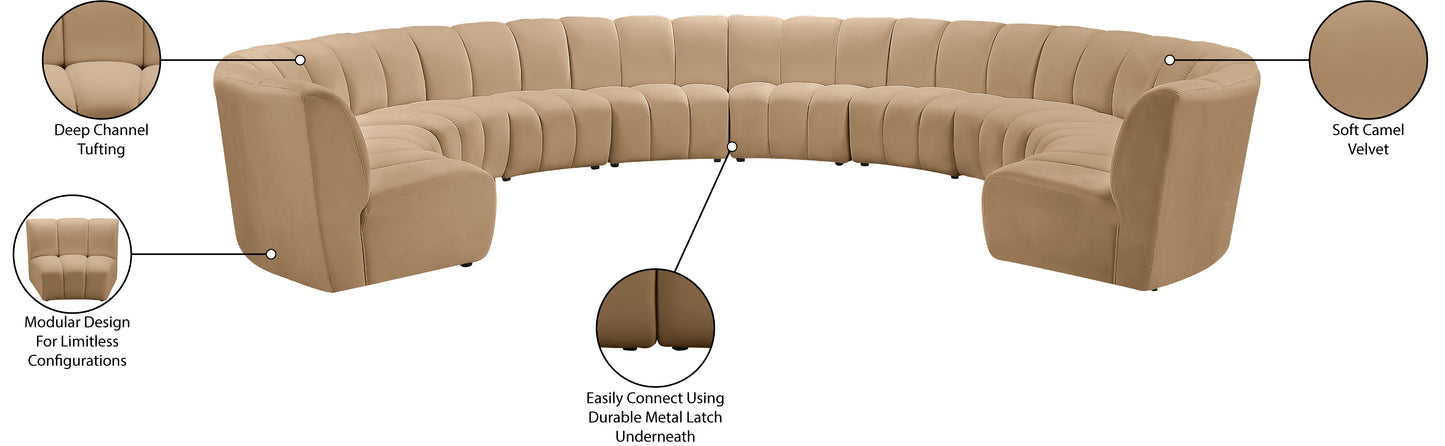 calvin camel velvet 10pc. modular sectional