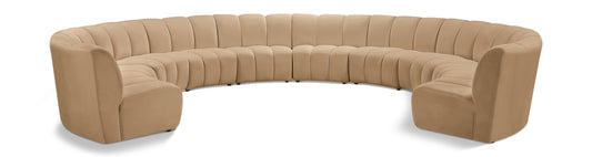 Calvin Camel Velvet 10pc. Modular Sectional