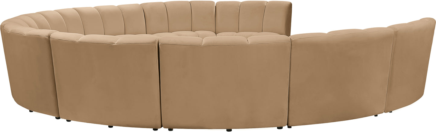 calvin camel velvet 10pc. modular sectional