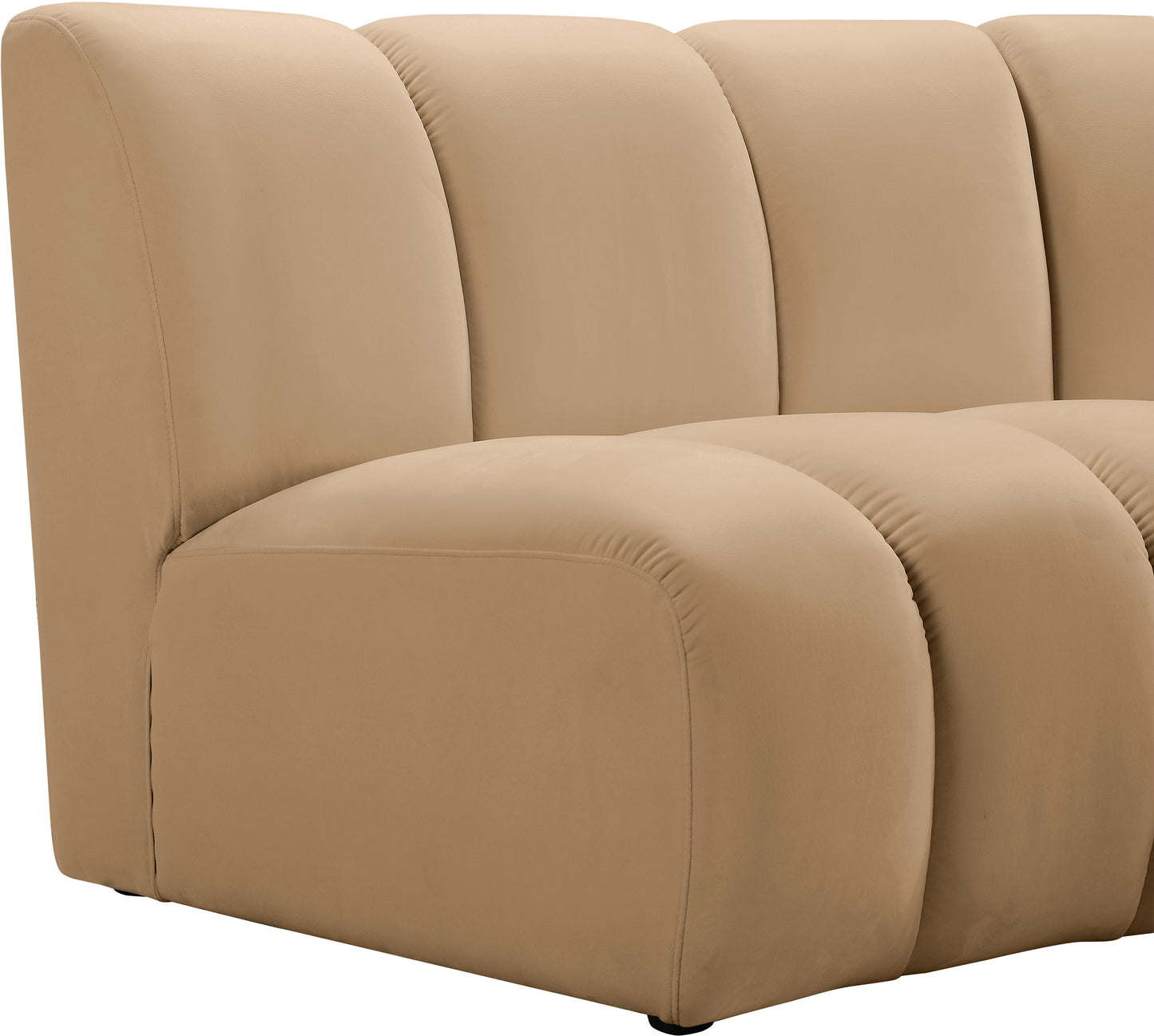 calvin camel velvet 10pc. modular sectional