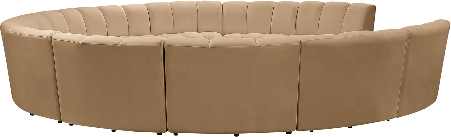 calvin camel velvet 11pc. modular sectional