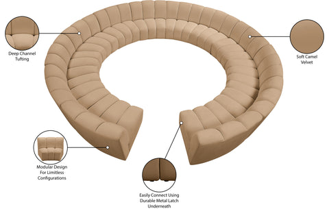 Calvin Camel Velvet 12pc. Modular Sectional