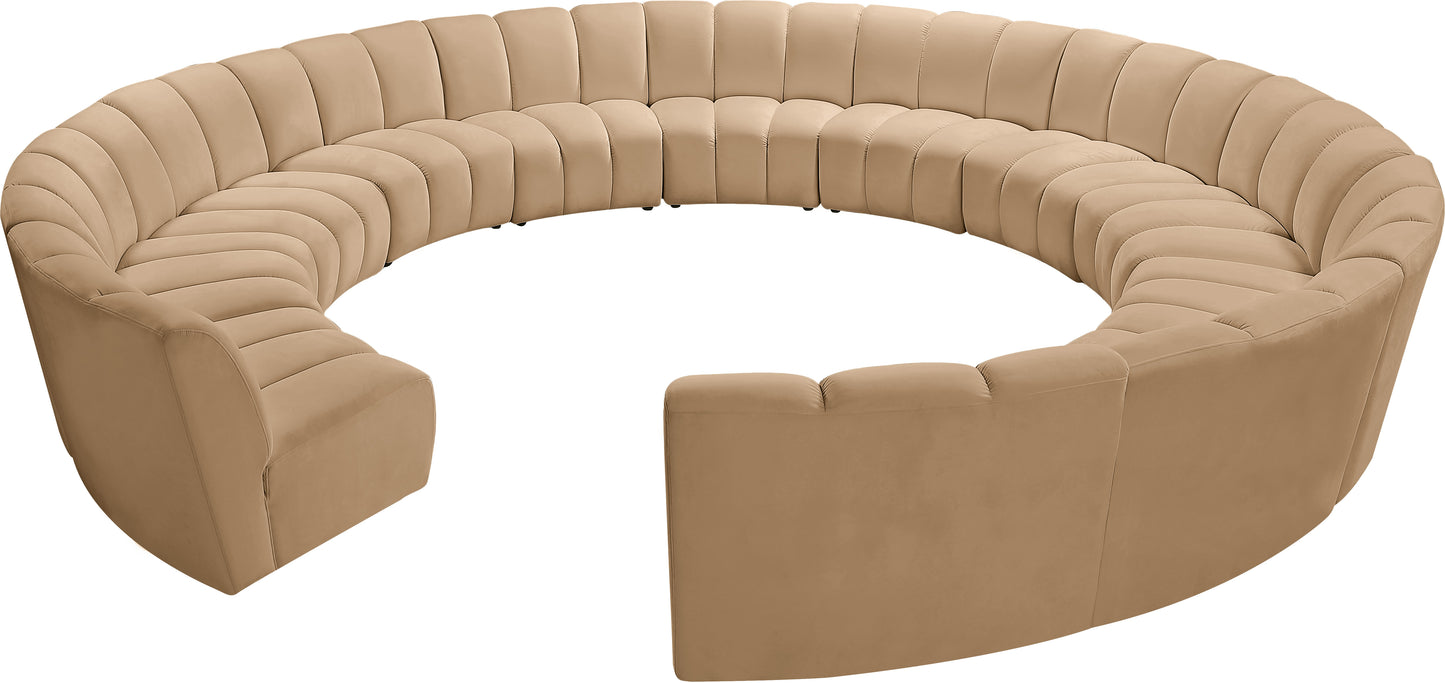 calvin camel velvet 12pc. modular sectional